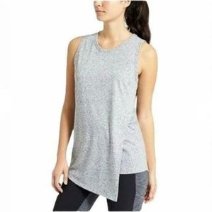 Athleta asymmetrical wrap front tank top, grey heather, size S